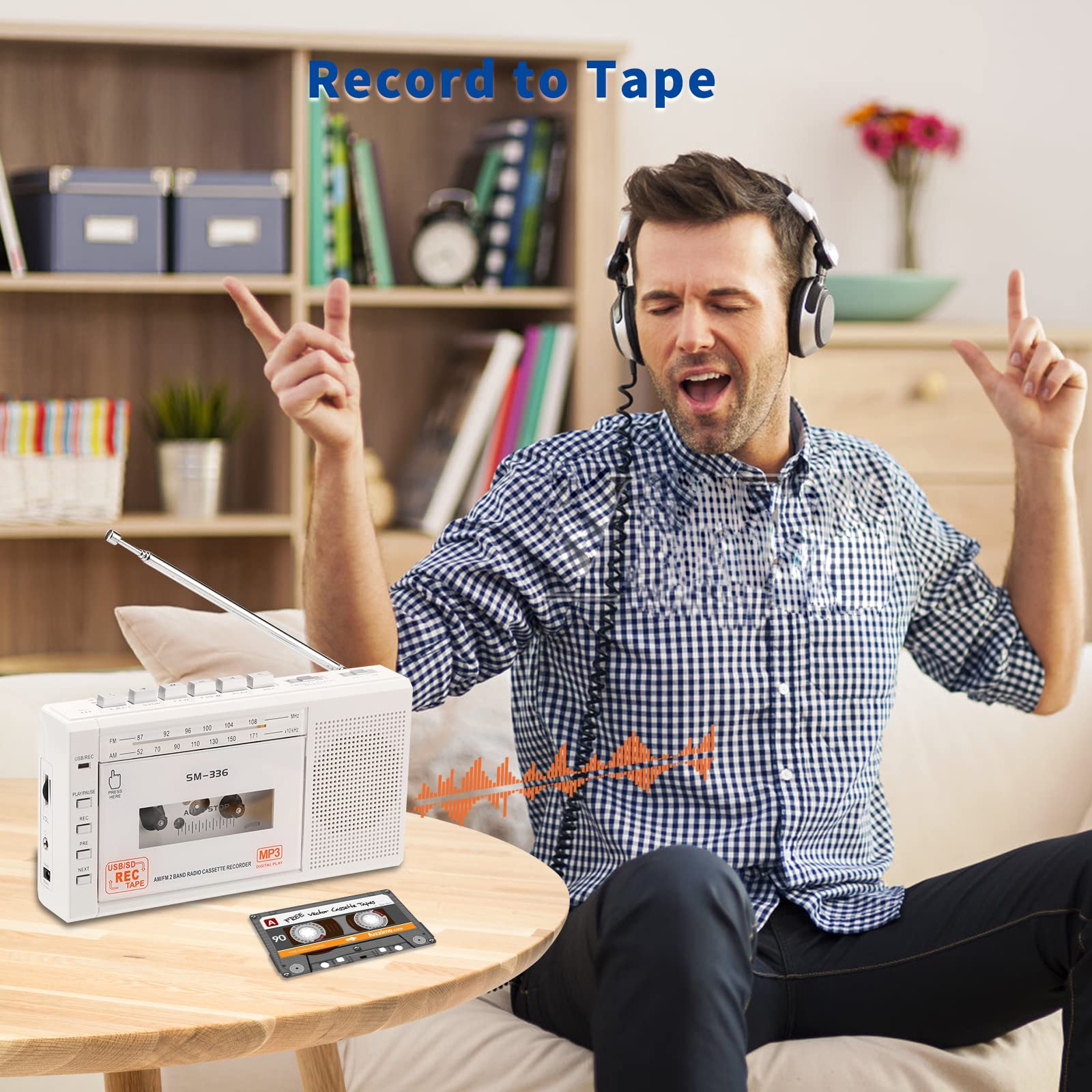 SEMIER Portable Cassette Player Recorder, Cassette To MP3 Digital