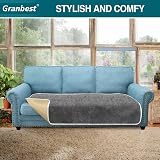 Granbest 3 Seater Non-Slip Sofa Cover Grey Thick Pet Protector All Seasons view 2