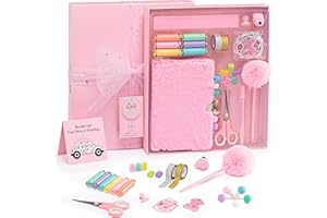 Happy LolliME Pink DIY Journal Kit for Girls – 300+ Pieces! Lockable Fuzzy Diary, Markers, Stickers & Empowering Pages – Gift Box for Tweens & Teens – Creative Journaling Set