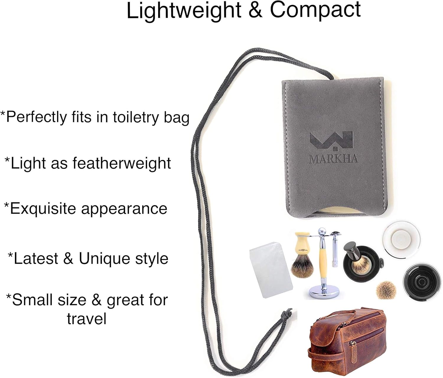 Markha Shower Shaving Mirror Fogless Travel Mirror Small Unbreakable Hanging Mirror with Rope for Camping, Traveling, Backpacking, Locker and Personal Use (Gray): Home & Kitchen