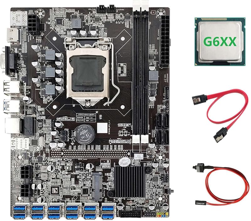 Lodokdre B75 ETH Mining Motherboard G6XX CPU LGA1155 12 PCIE USB MSATA DDR3