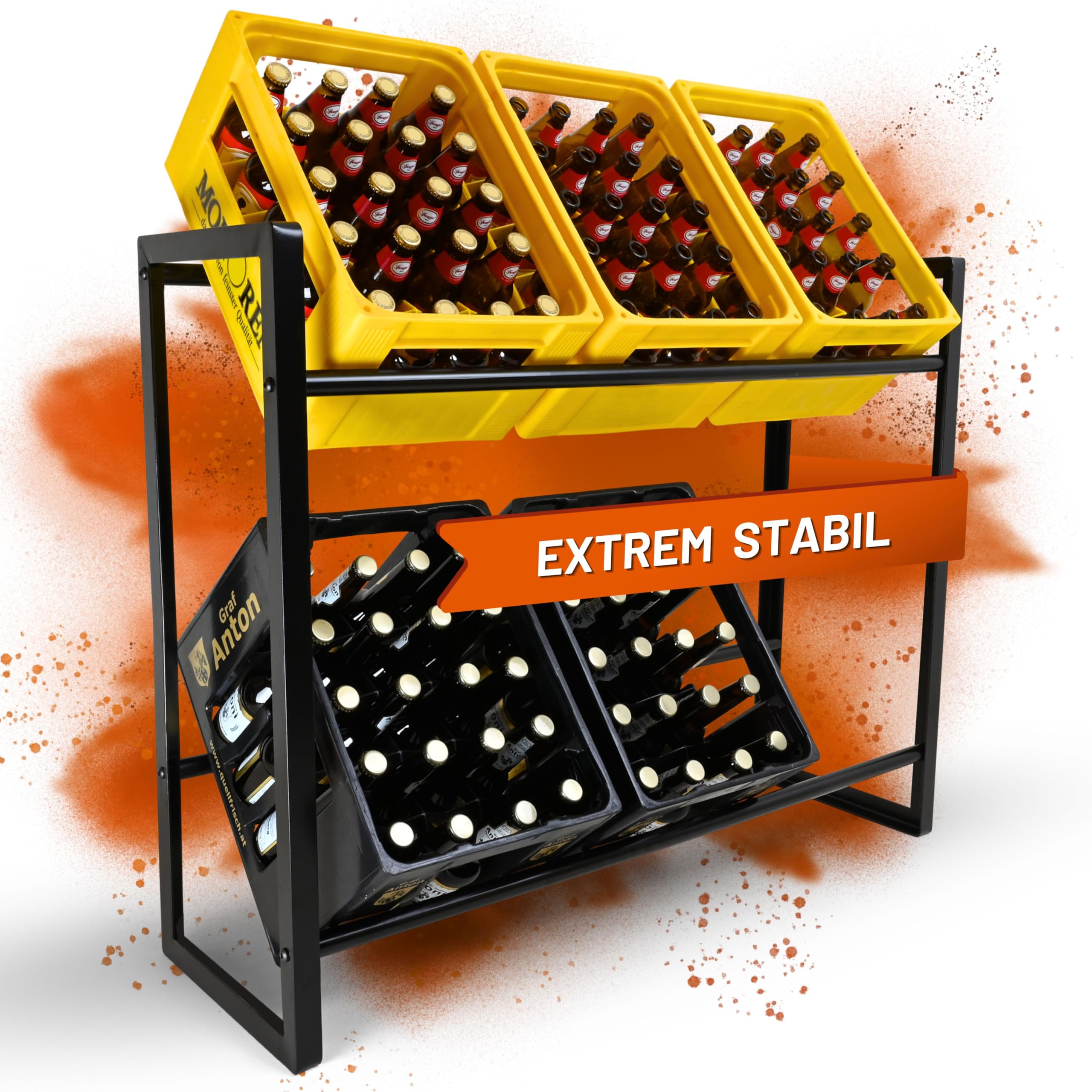 D&D Living® CRINO Getränkekistenregal 6 Kisten | Das Original Getränkeregal | Hohe Stabilität durch Metallrahmen | entwickelt in Österreich