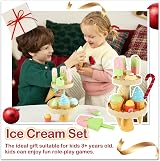 AOLEVA Ice Cream Toys Set for Kids 3 4 5+ Pretend Play Kitchen Accessories view 6