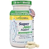 SUPER JOINT SUPPORT Glucosamine Chondroitin & MSM for Bone & Muscle Health - Joint Supplement for Men & Women with Vitamin D, B12, Magnesium, Potassium & Calcium - All in One Support - 90 Capsules