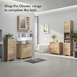 VonHaus Chester Under Sink Cabinet Oak Effect 2 Shelves Anti-Tip view 5