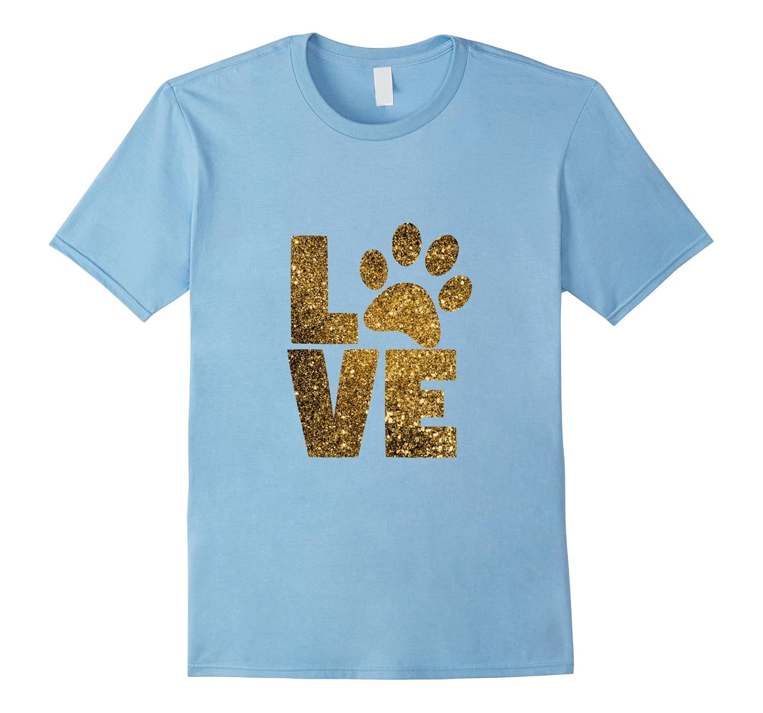 Gold Glitter Dog and Cat Love Paw Print T-Shirt-ANZ