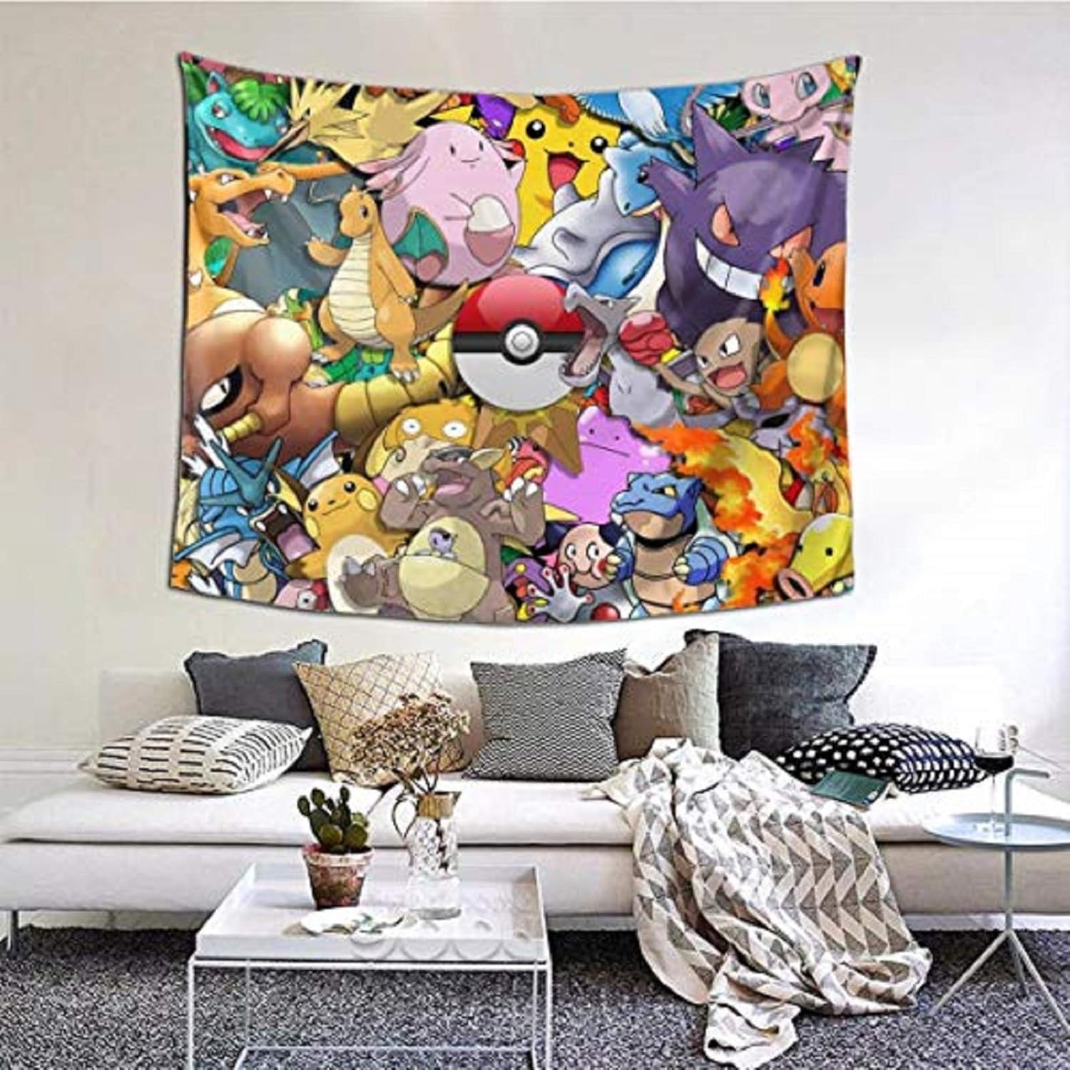 Pokemon pikachu art zen wall tapestry home decoration