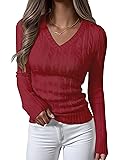 ANRABESS Womens Long Sleeve Cable Knit Sweater 2025