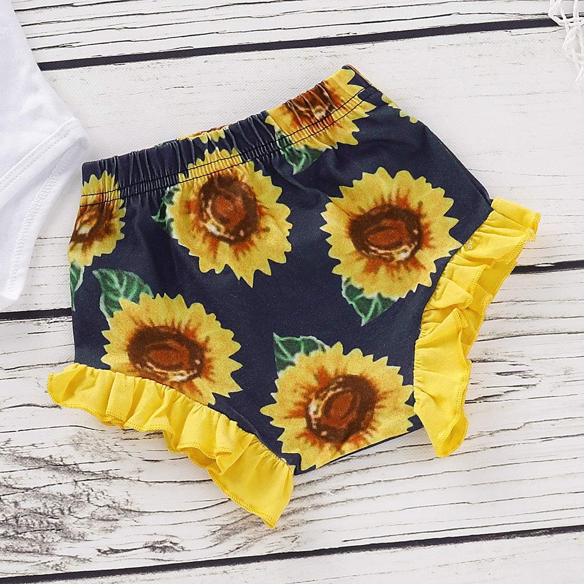 white sunflower romper