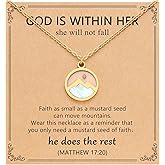 Eryuor Silver/Gold Moving Mountains-Mustard Seed Faith Necklace for Women Teens