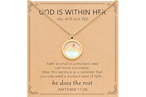 Eryuor Silver/Gold Moving Mountains-Mustard Seed Faith Necklace for Women Teens