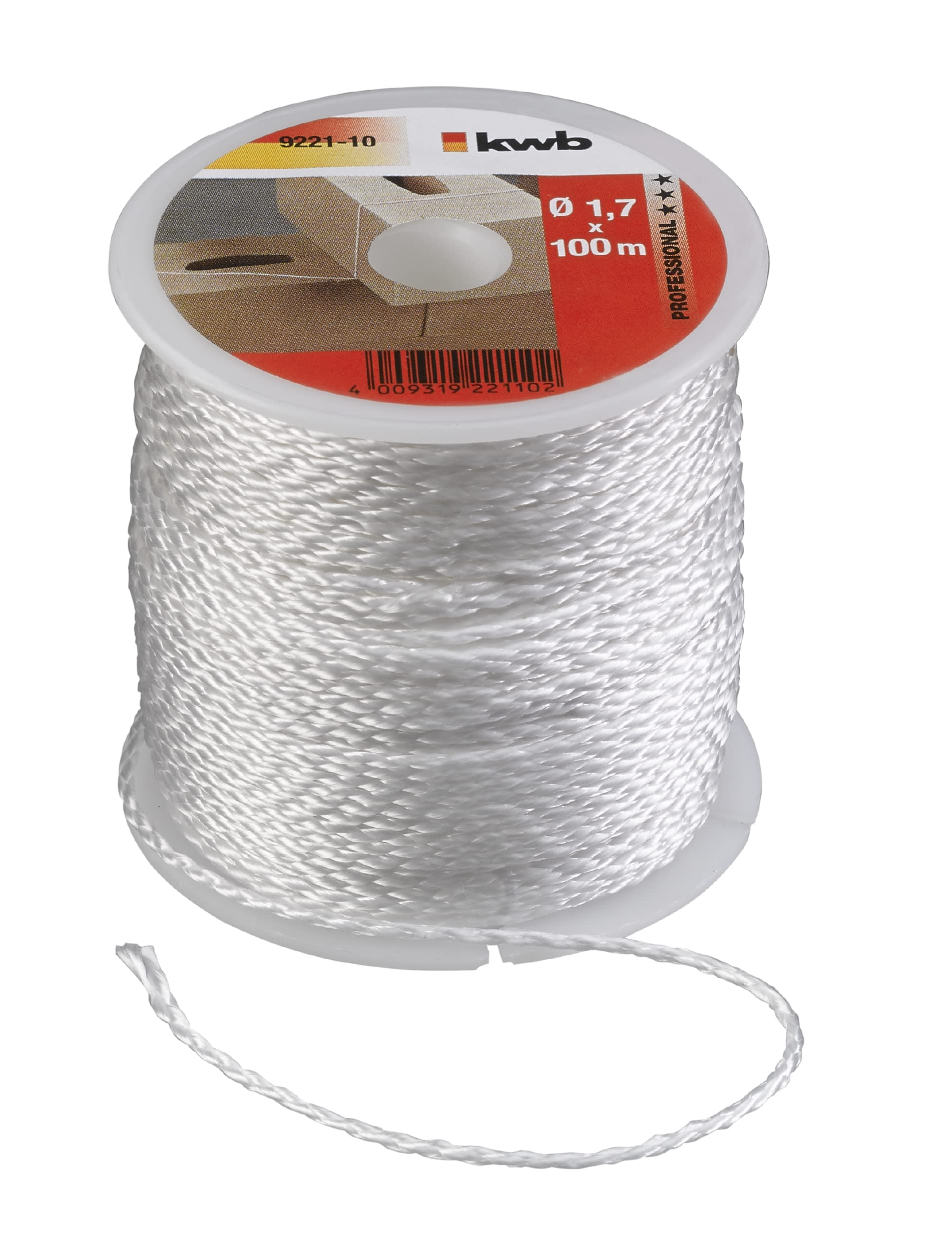 kwb 100m Nylon Mason's Line, 1.7mm Thickness, White, Made in Germany
