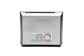 Gastroback 42397 Design Toaster Pro 2S, 2-Scheiben, intergrierter Brötchenaufsatz, 9 Bräunungsstufen, LED-Countdown-Anzeige, 