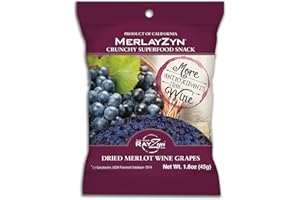 Wine RayZyn® MerlayZyn® | Nature's Most Antioxidant-Rich Superfood for a Healthy Heart and Life | Made from Dried California Merlot Wine Raisins®| Alcohol-Free with the Health Benefits of a Glass of Wine | Healthy Raisin (Pack of 12)