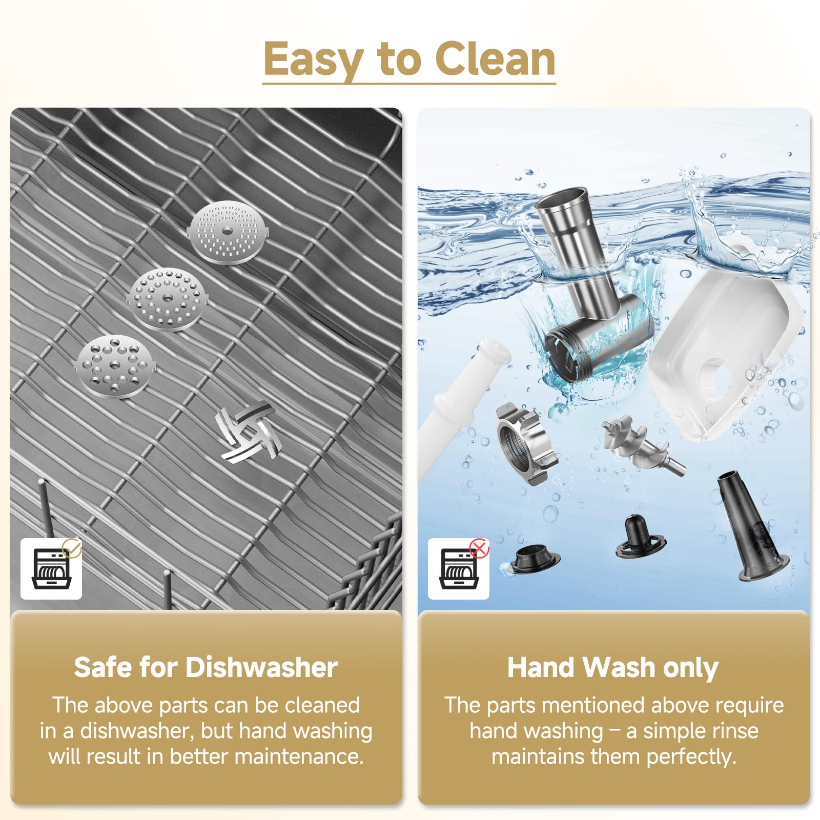 AMZCHEF Electric Meat Grinder,Sausage Stuffer Maker With Blades,3 Plates, Sausage Tube & Kubbe Kit for Home & Kitchen Using