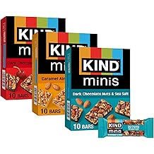 KIND Bar Minis, Variety Pack, Dark Chocolate Nuts and Sea Salt, Caramel Almond Sea Salt, Dark Chocolate Cherry Cashew Healthy