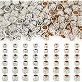 KISSITTY 90 PCS Alloy Barrel Rondelle Loose Charms European Bead Rhinestone Clay Pave Beads Large Hole Crystal Spacer Beads Assorted Bead for DIY Crafts Necklace Bracelet Jewelry Making