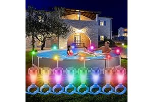 SPYONG Solar Pool Lights RGB Solar Frame Pool Light, Upgraded Super Bright Pool Solar Lights, Waterproof Frame Pool Decoration, for Frame Swimming Pools, Trampoline, Outdoor Decor(8 Pack)