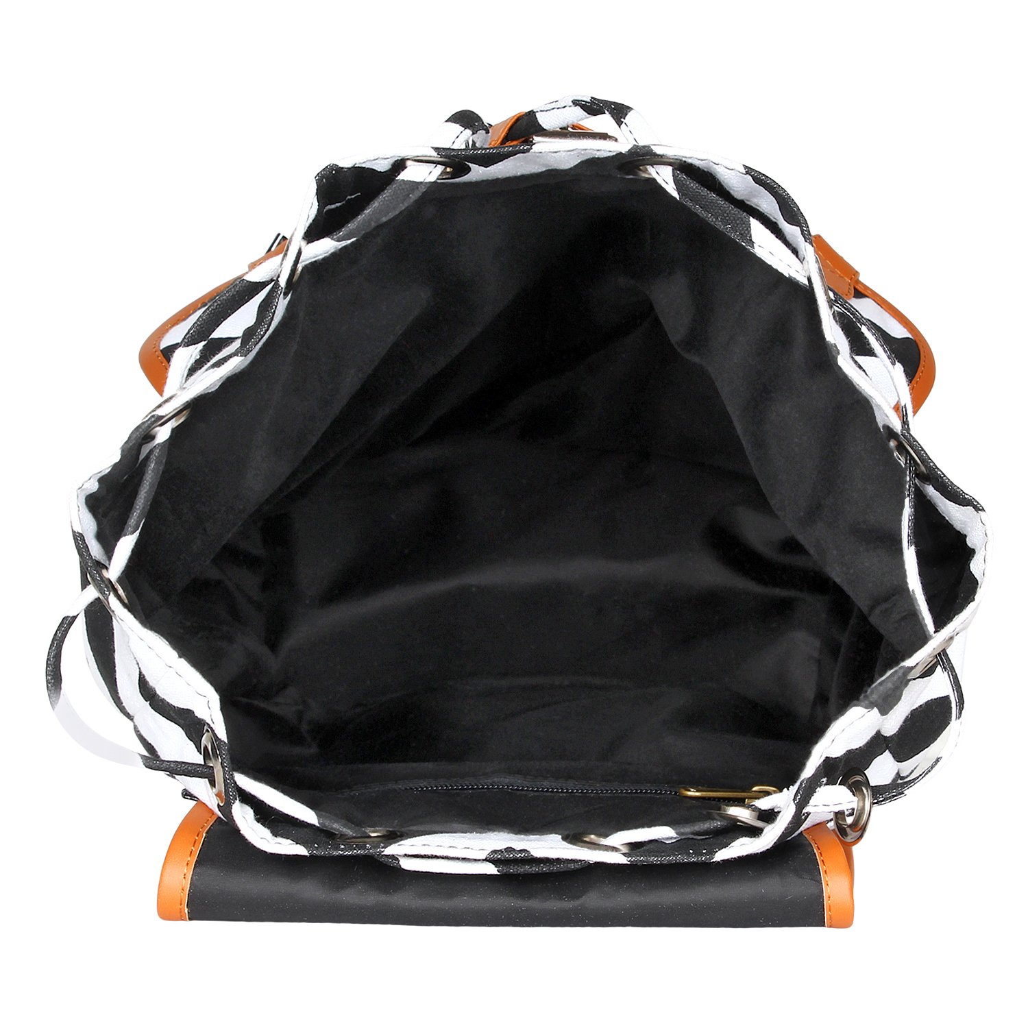 lychee bags women's black, white canvas lacey backpack