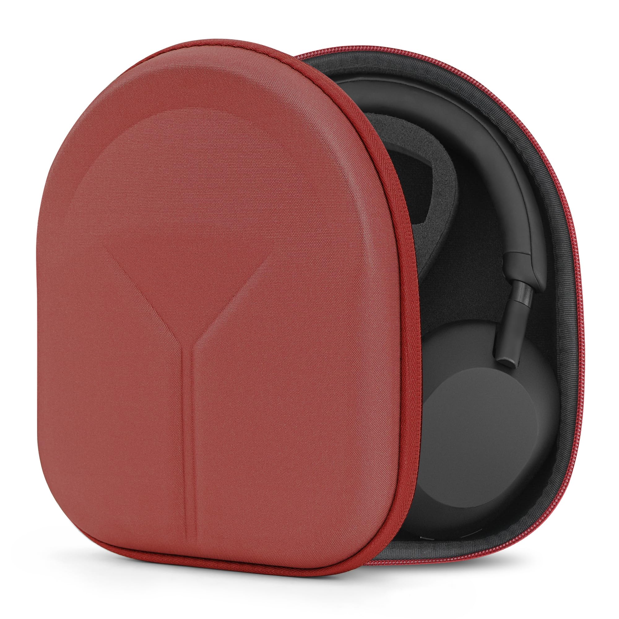 Geekria Shield Headphones Case Compatible with Sony WH-XB910N, WH-CH720N, WH-1000XM5, WH-1000XM4, WH-ULT900N, Replacement Hard Shell Travel Carrying Bag with Cable Storage (Red)