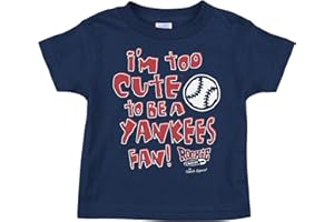 ROOKIE WEAR BY SMACK APPAREL Smack Apparel Boston Baseball Fans. Too Cute (Anti-Yankees) Navy Onesie or Toddler Tee (NB-7T)
