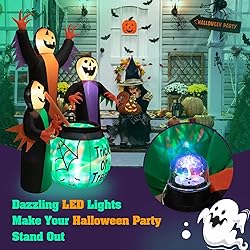 Tangkula 8 FT Inflatable Halloween Witches Holding