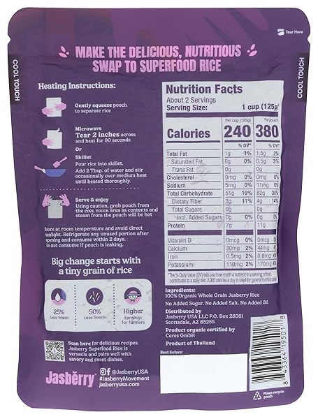 JASBERRY ORGANIC ORIGINAL SUPERFOOD RICE, 7.05 OZ