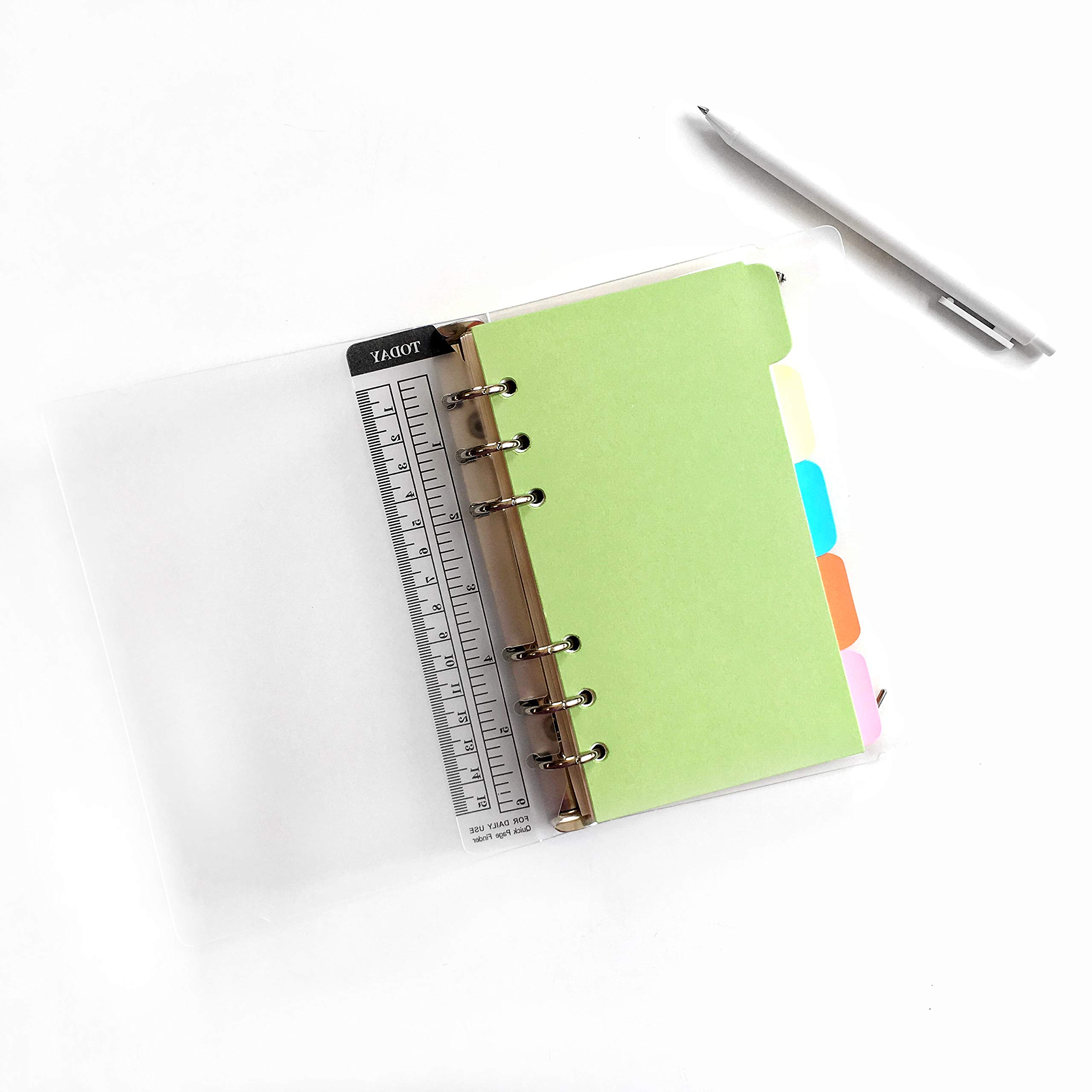 Zelten Refills/Loose Leaves for A6 Cover Ring Binder/Personal Organiser/Planner(A6 6 Holes, Divider Horizontal Colored Paper)