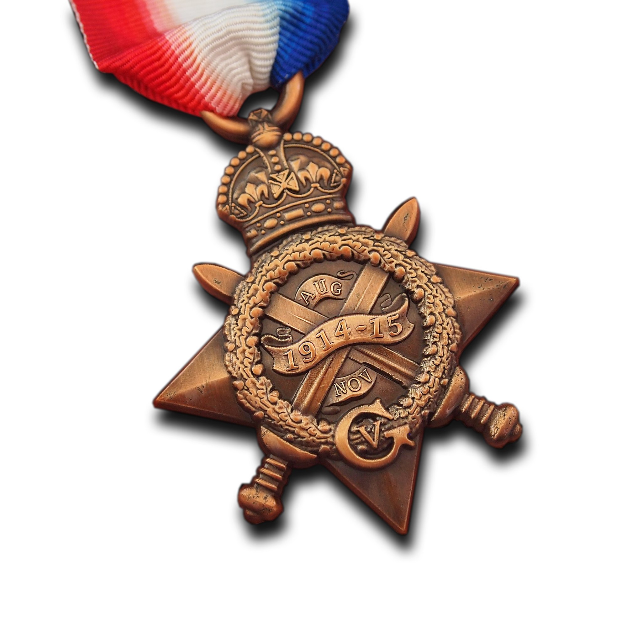 Trikoty 1914-15 Star Medal Full Size Repro with Ribbon for Campaign Service WW1 George V World War 1