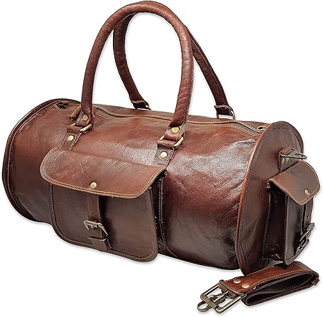 leather duffle bag amazon