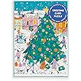 Galison Merry & Bright – Joyous Christmas Tree Greeting and Jigsaw Puzzle Card Includes Color Coordinated Envelope and Sticker Seal