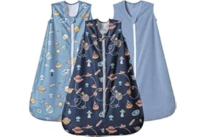 PHF 3 Pack Warm Micro-Fleece Baby Sleep Sack 12-18 Months, Soft Baby Wearable Blanket, 2-Way Zipper Sleeping Bags, Comfy Toddler Sleeping Sack for Boys, Large Size, Space