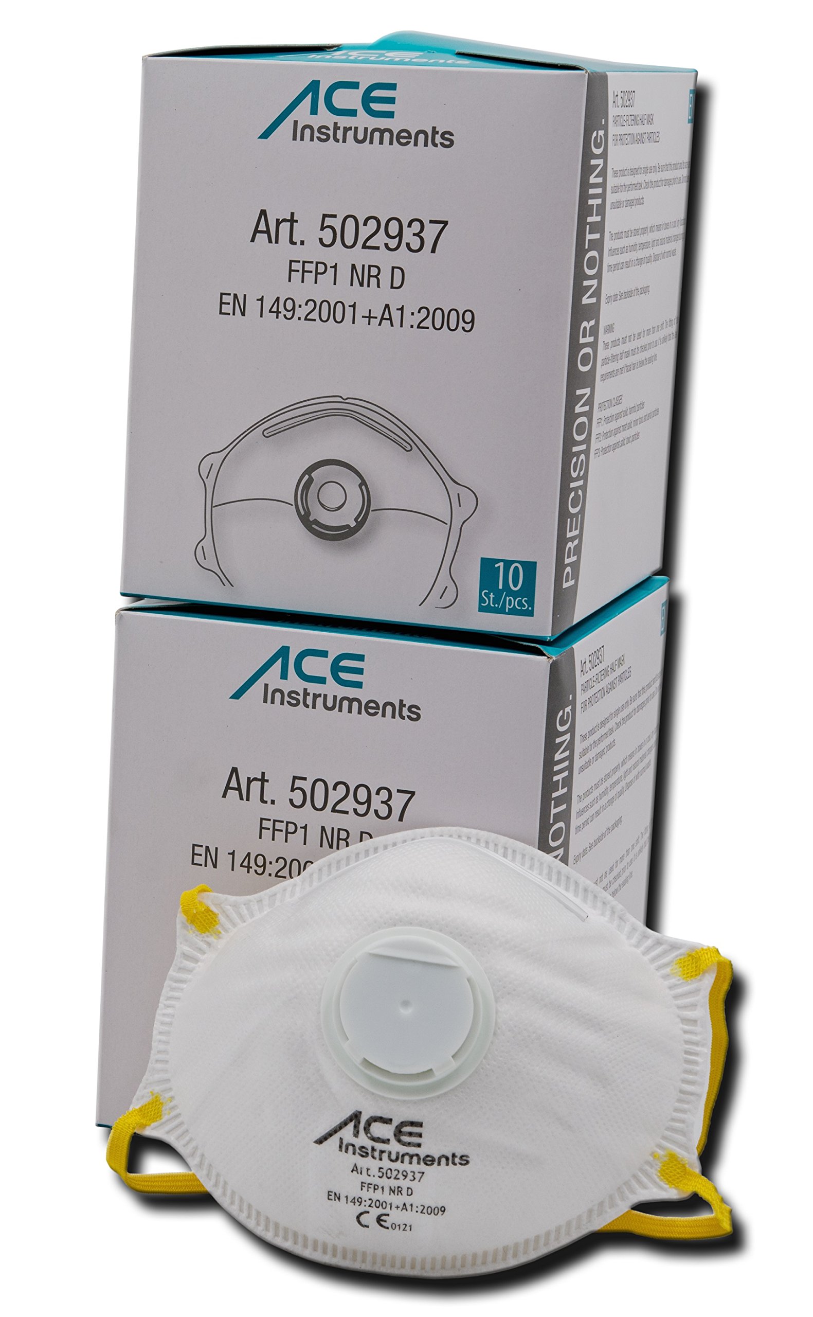 ACE 10 pcs. FFP1 Dust Masks, Protection Against Particles, Smoke, Aerosols and Dust, EN149