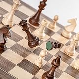 A&A 15 inch Magnetic Wooden Chess Set Folding Board Staunton 3 inch King view 4