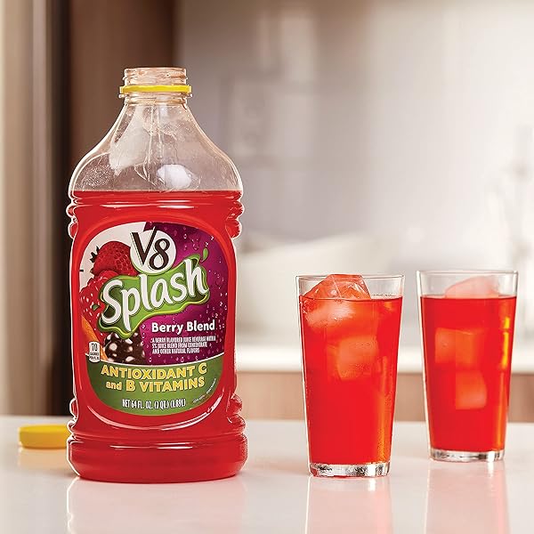 V8 SPLASH BERRY BLEND FLAVORED JUICE BEVERAGE, 64 OUNCE BOTTLE