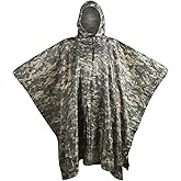 Tongcamo Rain Coats Waterproof Camo Rain Poncho with Hood Lightweight Rainwear Packable Raincoat Outdoor Hunting Hiking