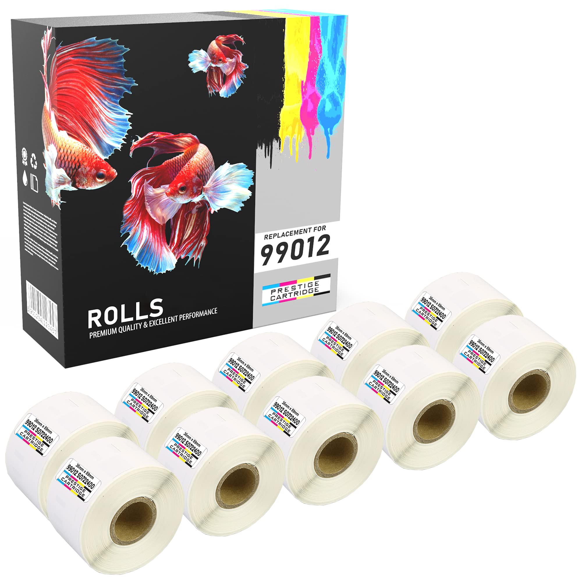 10x Prestige Cartridge 36mm x 89mm Address Labels Compatible with 99012 (260 Labels per Roll)