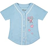 Disney Girls Disney's Girls Stitch & Angel Baseball Jersey Mesh Button Down Shirt