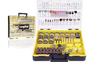 Rotary Tool Accessories Kit, Longmate 544pcs Rotary Tool Bit Set 1/8-inch Shank Attachments for Easy Cutting, Grinding, Sanding, Sharpening, Carving, Polishing, Engraving for Woodworking, Glass, Metal