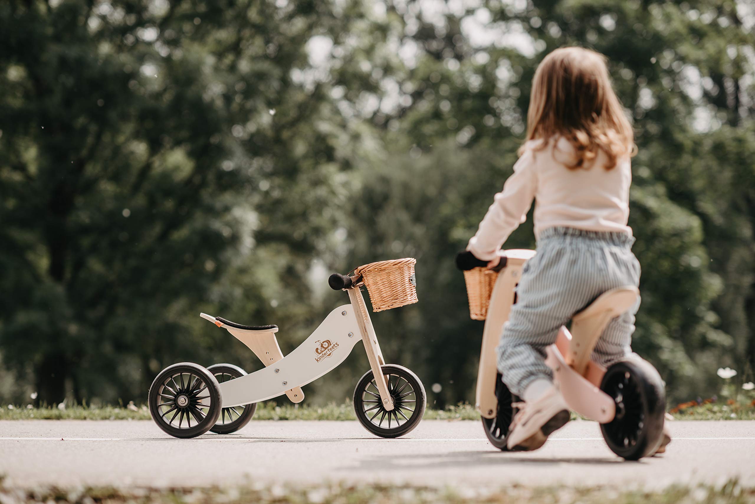 Kinderfeets New, Kids Tiny Tot Plus Balance Bike, Adjustable Seat, Puncture Proof Tires, Pedal-Free Training Bicycle for Children and Toddlers Ages 18 Months and up (White)