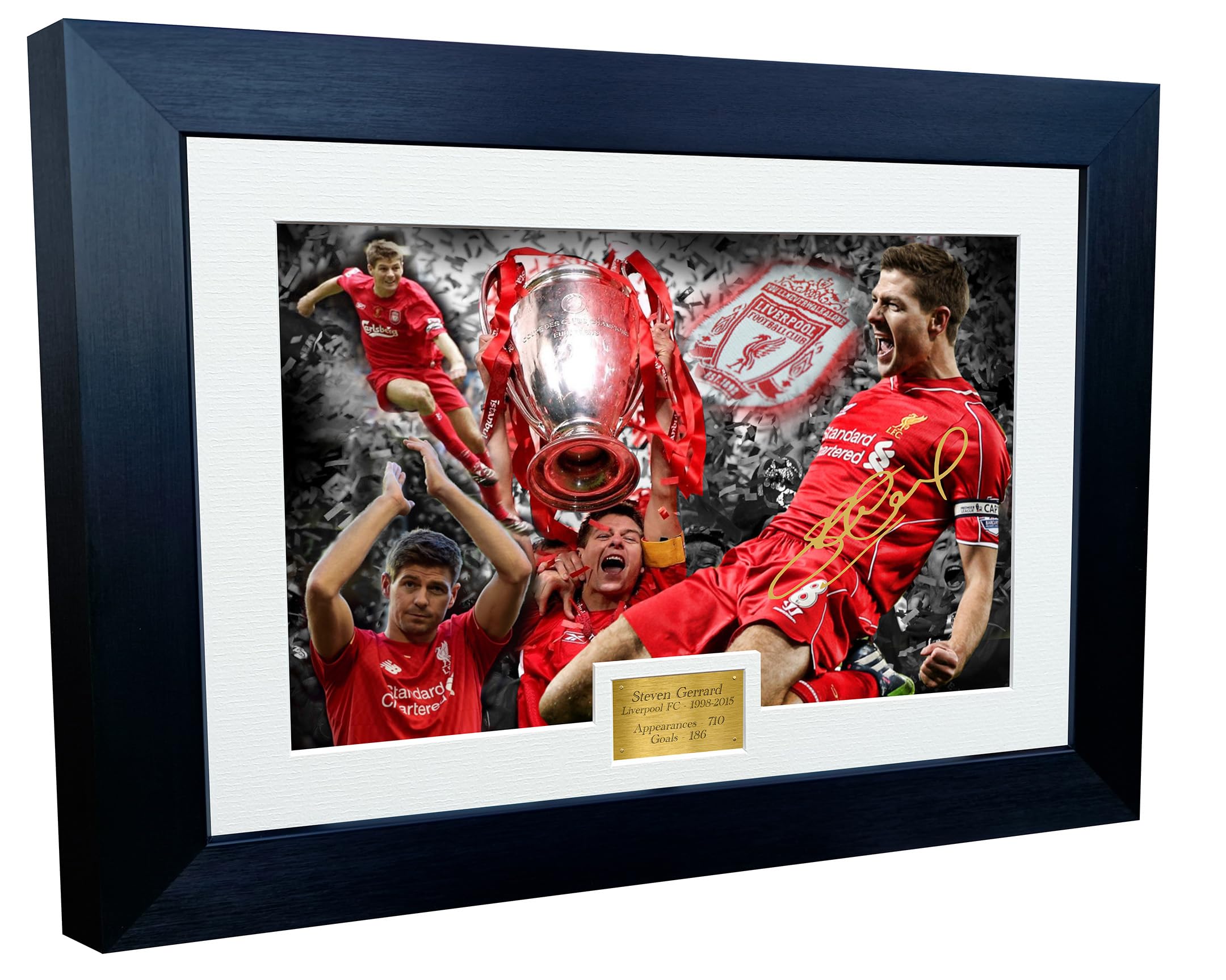 Kitbags & Lockers Steven Gerrard 12x8 A4 Signed THE GERRARD YEARS Liverpool FC Autographed Photo Photograph Picture Frame