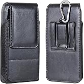 DIHOOTLㅤ DIHOOTL Cell Phone Holster for iPhone 15, 15 Pro 14, 14 Pro, 13, 13 Pro 12, 12 Pro, 11, XR, XS, X Case with Belt Clip,Phone Carrying Case Pouch Holder for Men(Fits Phone with Case on), Black