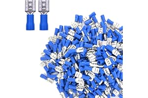 ATMLCOER 200Pcs Quick Disconnects Vinyl Insulated Female Spade Wire Connectors, 16-14 AWG-6.3mm 1/4" Electrical Crimp Terminal