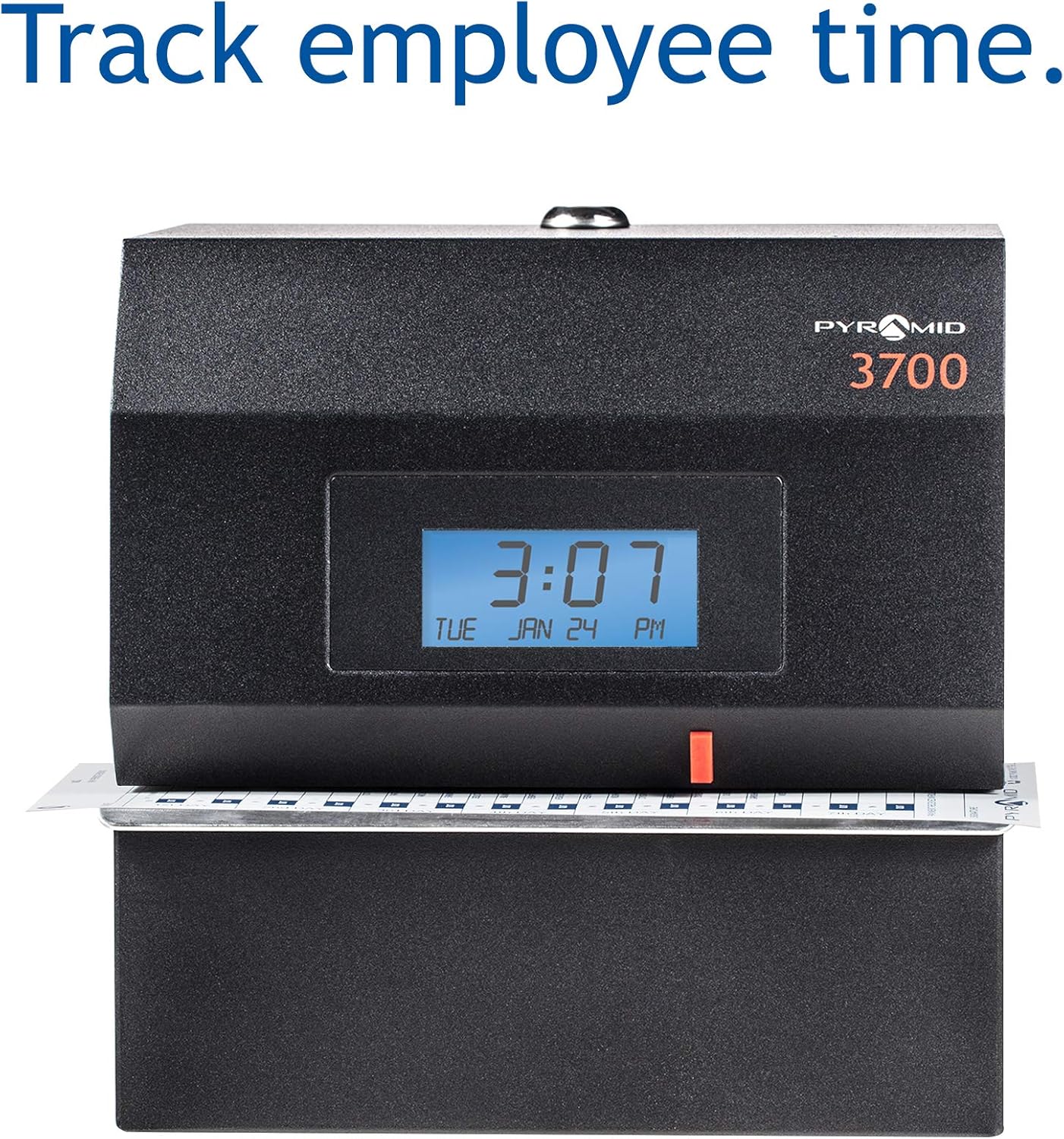 Pyramid Time Systems 3700 Heavy Duty Steel Time Clock and Document Stamp, Prints employee time & up to 14 pre-programmed messages, Made in the USA, Black : Office Products