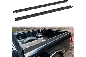 KAKABAS 5'5ft Combination Truck Bed Rail Caps Compatible with Ford F150 2015-2020 Accessories, Top Protector Cover Molding Cap Kit,Smooth Finish Back w/Stake Holes Bedrails Covers (Black, 2PCS)
