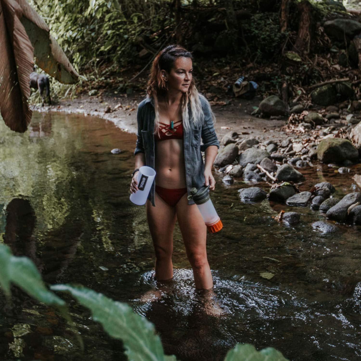 GRAYL GeoPress 24 oz Water Purifier Bottle - Filter for Hiking, Camping, Survival, and Travel (Alpine White): Home & Kitchen