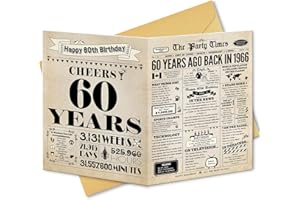 60th Birthday Card, Funny Gifts for Women Men, 60th Birthday Decorations for Him Her, Back in 1966