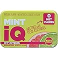 Big Sky MINT iQ Icy Citrus Mint Candy 40 grams Pack of 6 Tins in Display Tray - Travel Size Mint Candies Tin - Keto Friendly, Vegan & Natural Fruity Flavored Candy Mints for Long Lasting Fresh Breath