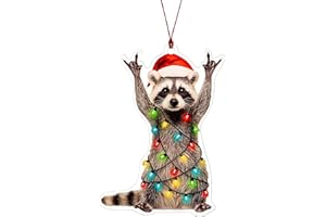 MAILAMCRAFT Racoon Christmas Ornament, Christmas Ornaments 2025, Funny Raccoon Gifts for Women Animal Lovers, Animal Gifts for Family, Friends, Coworker, Raccoon Ornament Christmas Decorations