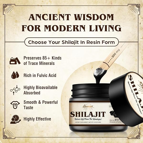 SHILAJIT PURE HIMALAYAN ORGANIC SHILAJIT RESIN – 600MG MAXIMUM POTENCY NATURAL ORGANIC SHILAJIT RESIN WITH 85+ TRACE MINERALS & FULVIC ACID FOR ENERGY, IMMUNE SUPPORT, 30 GRAMS (4 PACK)